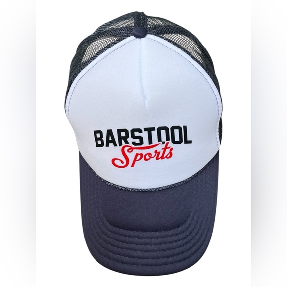 Barstool Sports Meshback Trucker Snapback Hat White and Blue Cap - Picture 4 of 5